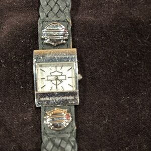 Harley-Davidson Silver and Gray Braided Watch